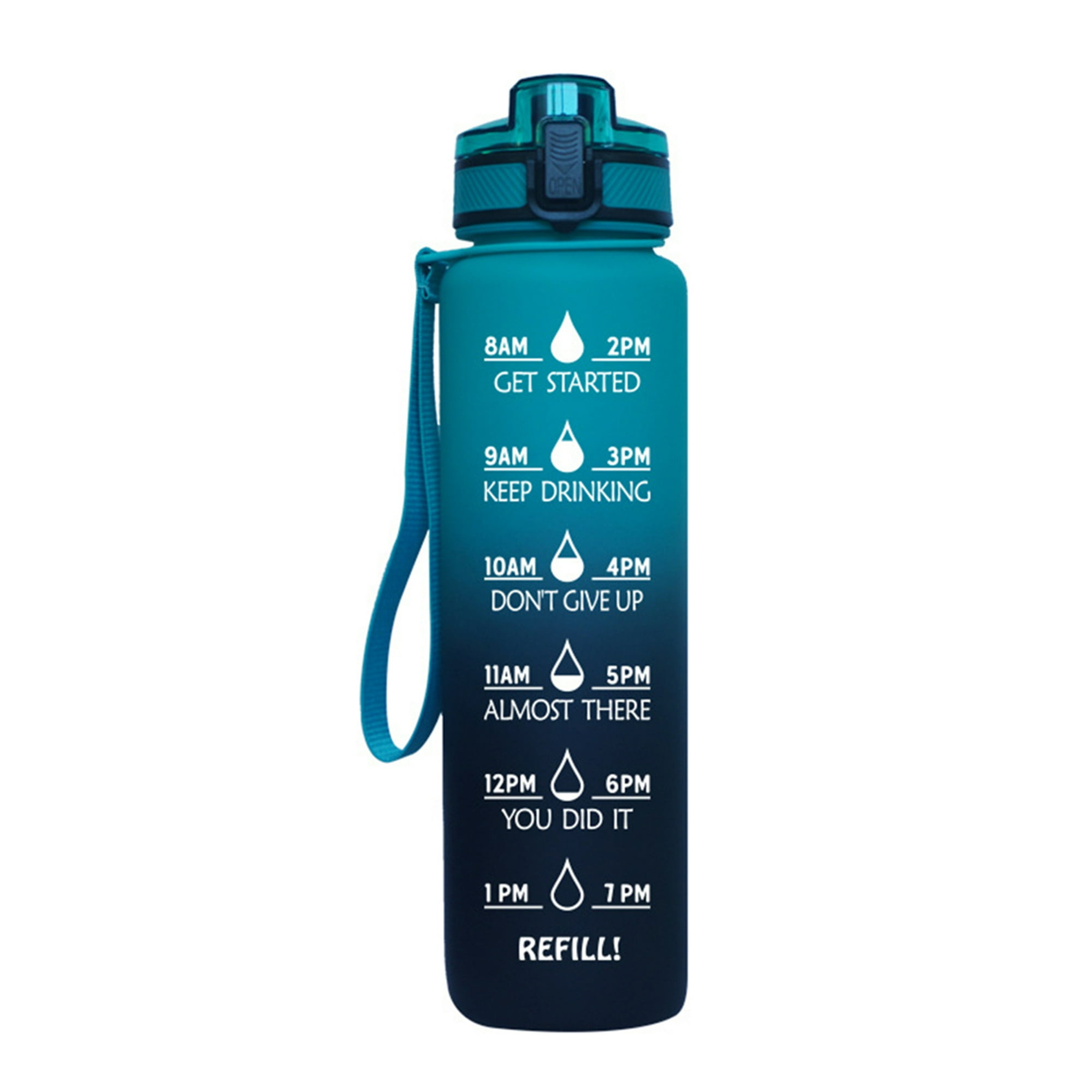 Botella de agua para deportes motivacionales de 1l botella de agua con tapa a prueba de fugas yeacher botella deportiva