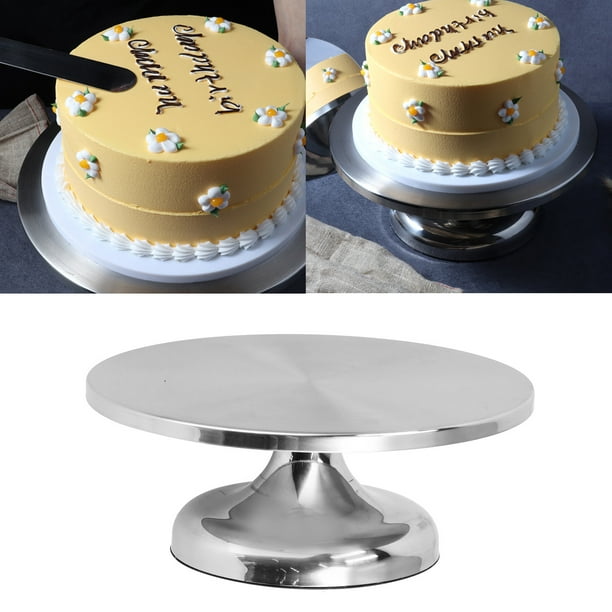 Soporte giratorio para tartas, plato giratorio para pasteles, de aleación  de aluminio con base de goma antideslizante, suministros para hornear