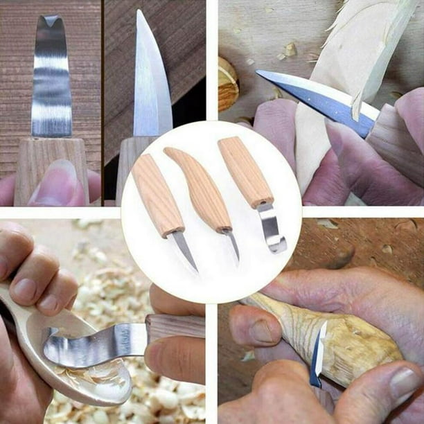 Cinceles para madera Juegos de formones 9 piezas cinceles para madera de  acero con alto contenido de carbono para tallar madera carpintería esculpir