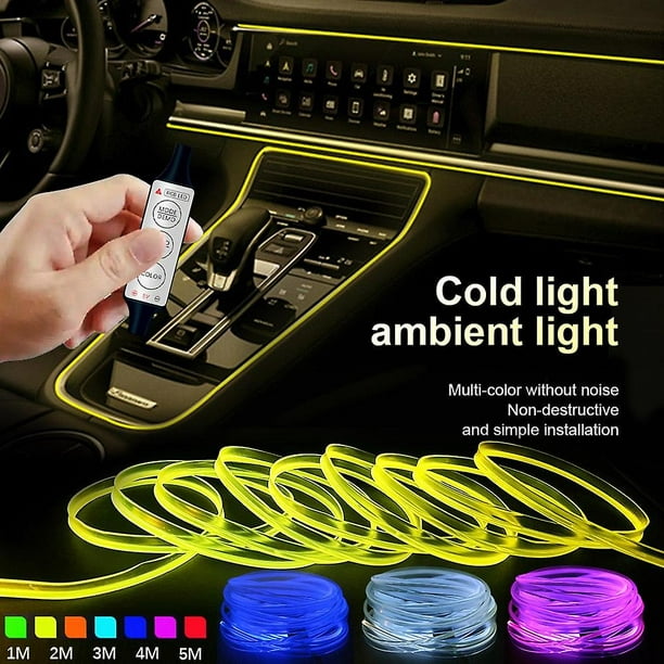  Tira de luces LED para coche, luces interiores del