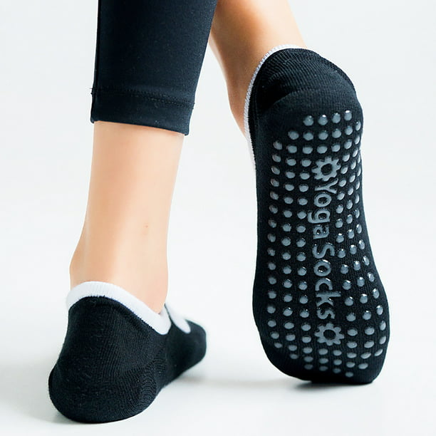 Calcetines de algodón de Yoga para mujer, medias de silicona