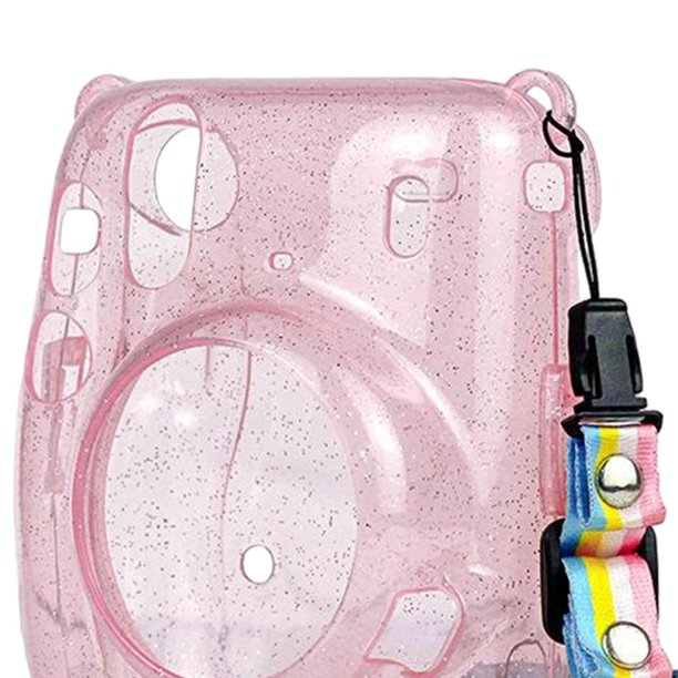 Funda protectora transparente para Fujifilm Instax Mini 11, funda de  cristal para cámara con correa de hombro ajustable arcoíris para Fujifilm  Instax