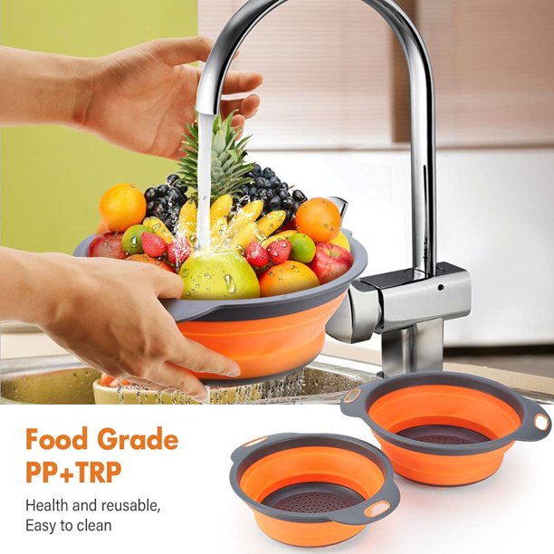  Colador plegable, colador con asas para drenar pasta, verduras,  frutas : Hogar y Cocina