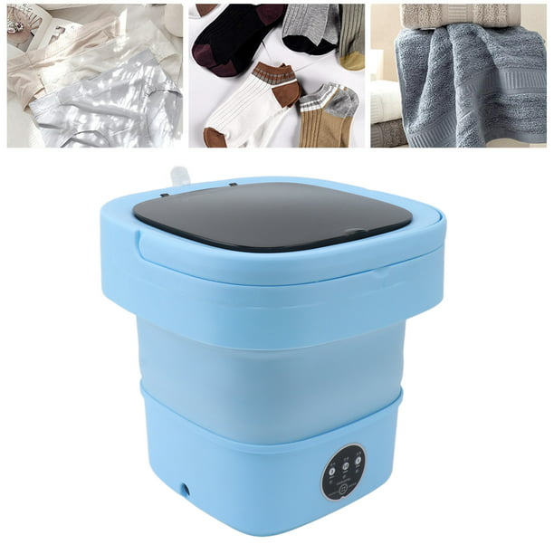 Jiawu Lavadora portátil, mini lavadora plegable de capacidad de 6 litros,  lavadora con deshidratador, cubo plegable recargable, espacio pequeño para