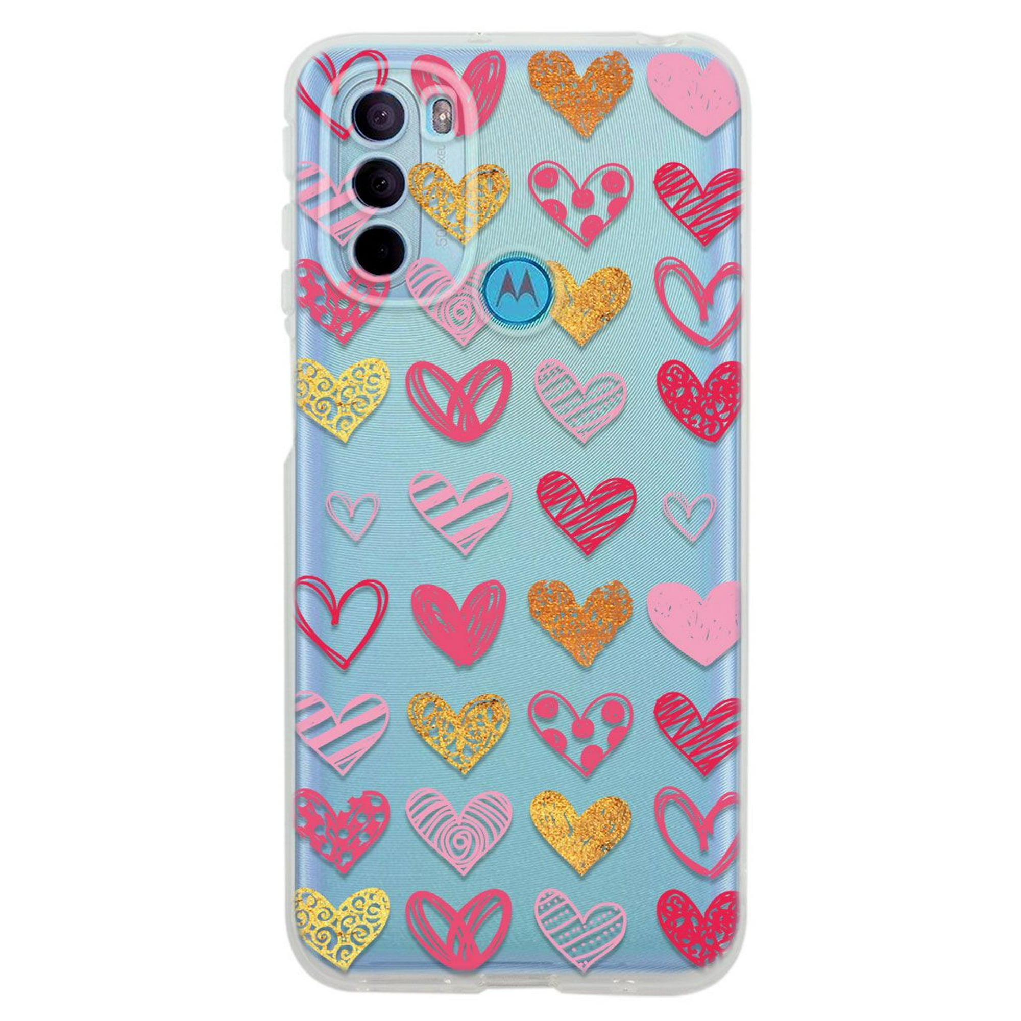 Funda para moto g31 corazones, uso rudo, instacase protector para moto g31 antigolpes, case corazones