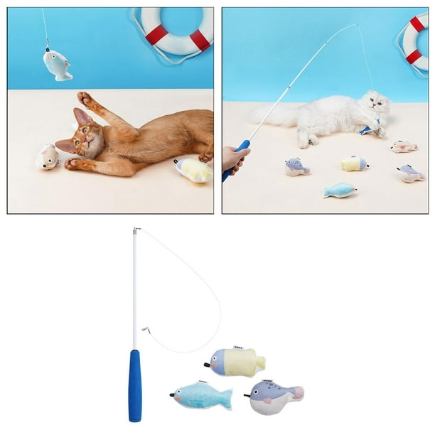 Juguetes interactivos de pesca de juguete para gatos, varita de juguete  para gatos de entrenamiento, Zulema teaser de entrenamiento de gatos