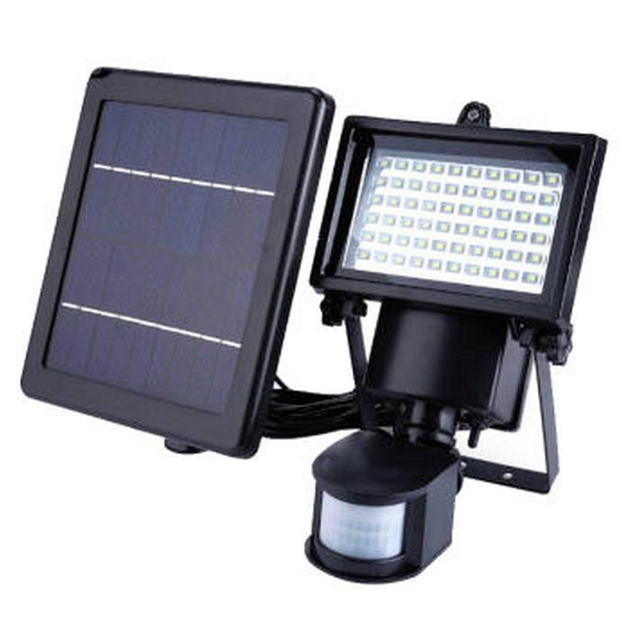 Reflector solar led solarview 3w 420lm 6500k luz blanca iluminación a 180° panel solar sensor de movimiento. ventdepot mxsvw-001