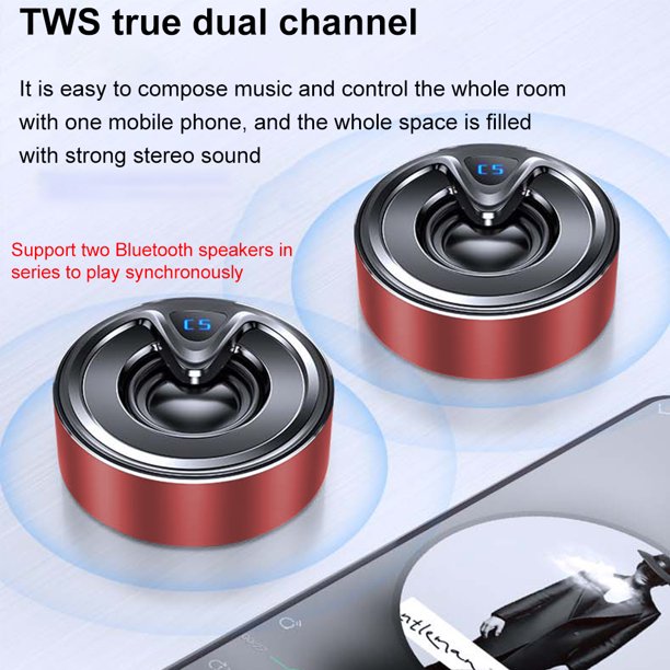 Altavoces Bluetooth pequeños, altavoz portátil y compacto de viaje con  micrófono integrado, emparejamiento TWS, tarjeta TF, sonido HD y graves