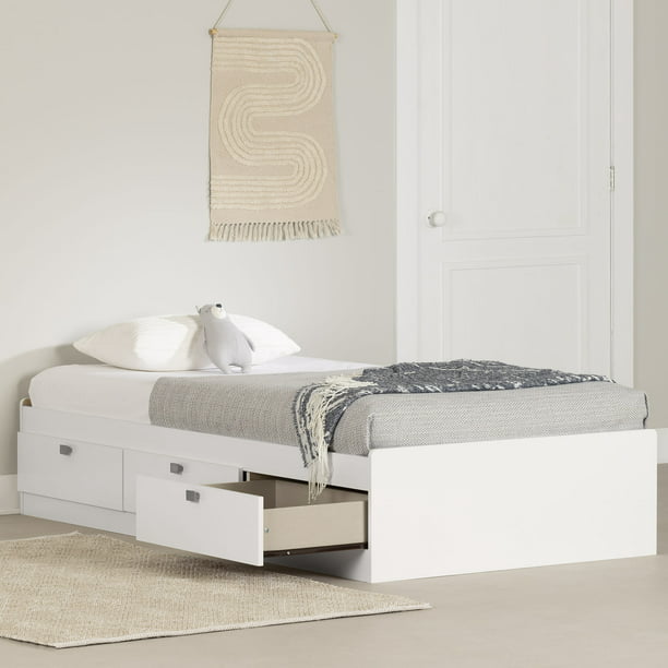 Cajón de cama 90 x 190 con somier BUDDY - azul marino
