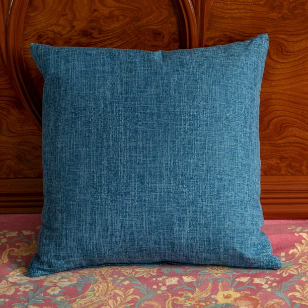 Cojines de sofá de lino azul real, juego de 2 piezas, cojines para sala de  estar, cojines de noche, funda de almohada trasera grande sin núcleo, lino  de algodón, 55*55cm JAMW Sencillez