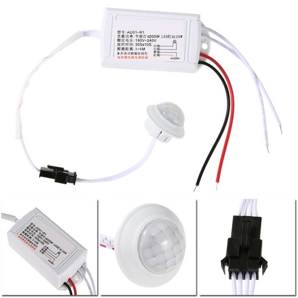 Interruptor de luz del sensor de movimiento al aire libre AC 220V  automático infrarrojo PIR Sensor de movimiento interruptor para luz LED