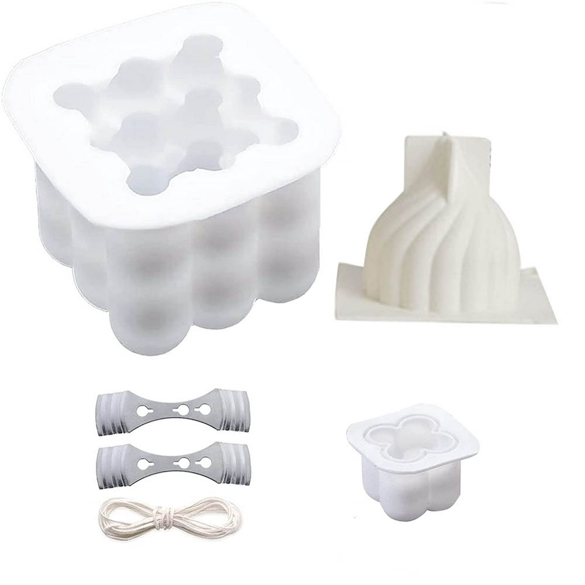 URAQT Kit Moldes para Hacer Velas, 19pcs con 3 Silicona de 3D, Soportes para  15 Mechas, Hecho a Mano DIY para Manualidades, Resina y Jabones-A :  .es: Hogar y cocina