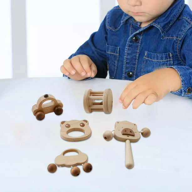 Juguetes de dentición Montessori para bebés, juguetes sensoriales de  dentición para bebés, regalos para bebés recién nacidos, sonajeros para  bebés