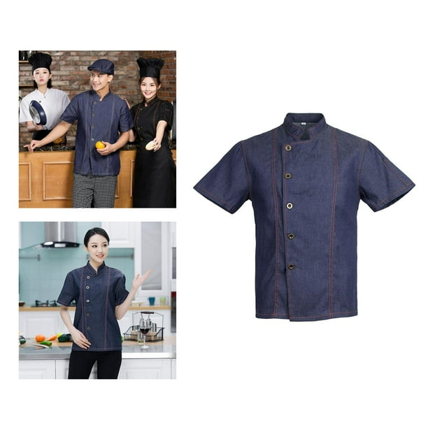 Chaqueta para mujer, uniforme de cocina de restaurante de Hotel de verano,  , s Zulema chaqueta de chef de manga corta