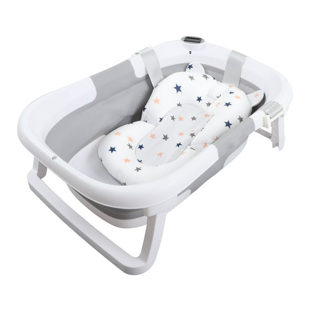 Cecaylie Bañera para bebé con soporte antisoporte, 50 L, 83 x 46 x 21 cm,  bañera plegable con medición de temperatura en tiempo real, bañera de bebé