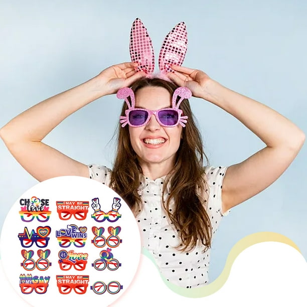 Jumpingount Gafas de fiesta temáticas accesorios de fotografía decoración  amor mes fotografía gafas carnaval Iris vidrio Cosplay gafas IS Type2 NO2
