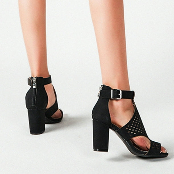 Zapatos de mujer verano moda estilo romano cómodo cinturón hebilla cuadrado tacones altos Pee Wmkox8yii hfjk2462 | Walmart en línea