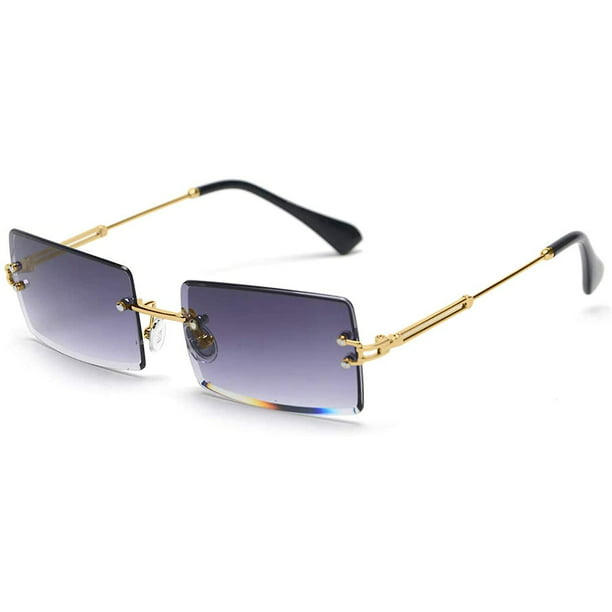Gafas de sol rectangulares sin montura mujer/hombre, gafas con montura de Metal ultraligeras, g Sincero Hogar | Walmart en línea