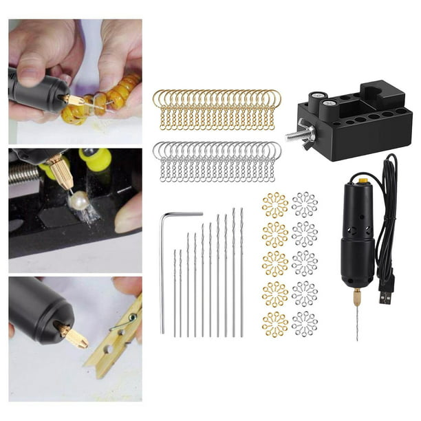 Mini taladro de mano eléctrico, herramientas de joyería, taladro USB para  manualidades de madera DIY, joyería DIY con piezas Cola Mini taladro  eléctrico