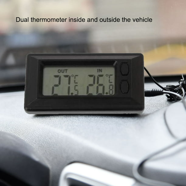 Termómetro Digital desmontable para Interior y Exterior de coche,  alimentado por batería medidor de temperatura, accesorios