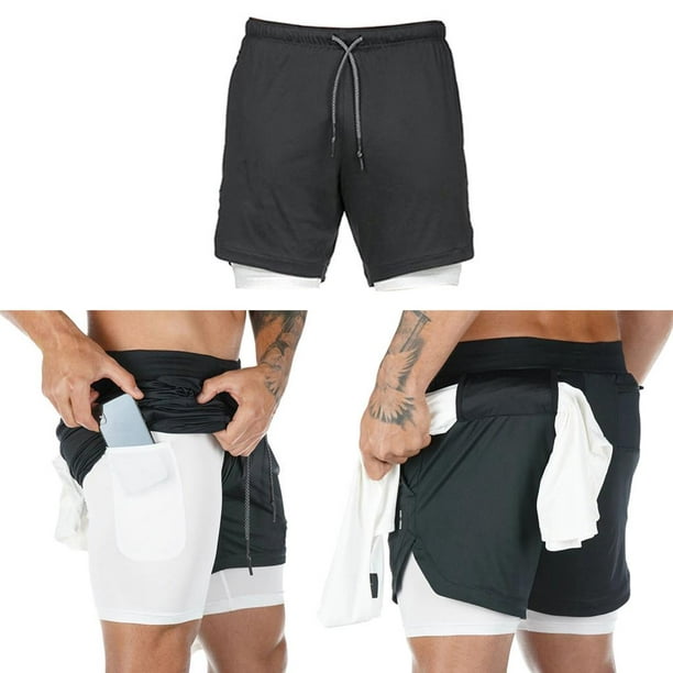 Pantalones cortos de entrenamiento para hombre, pantalones cortos  deportivos de entrenamiento ligero DYNWAVEMX Shorts deportivos para hombres