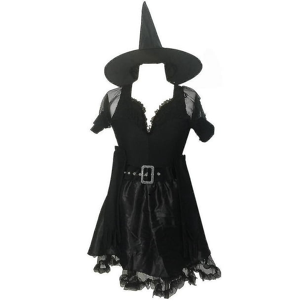 Disfraz de bruja negra de talla grande para mujer