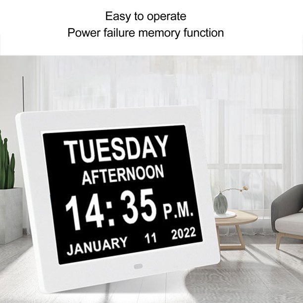 Reloj calendario digital LCD de 8 pulgadas con fecha, reloj