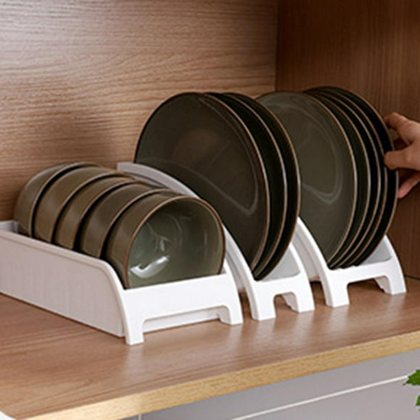Organizador de estantes para platos, 2 soportes para platos de 12 14 cm  Organizador de almacenamiento