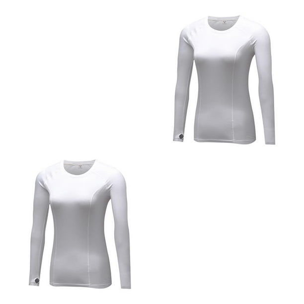 Guardurnaity Camiseta Base Ropa interior térmica Manga larga Tops cálidos  Camiseta Ropa térmica amigable con la piel Ropa deportiva para mujer de  Blanco METRO 2piezas