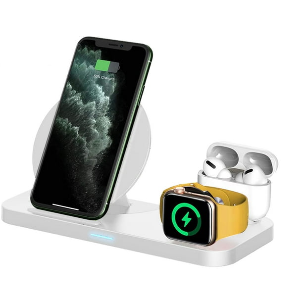 Base Cargador Inalámbrico 3en1 Apple Watch iPhone Celular 15W Foldable 