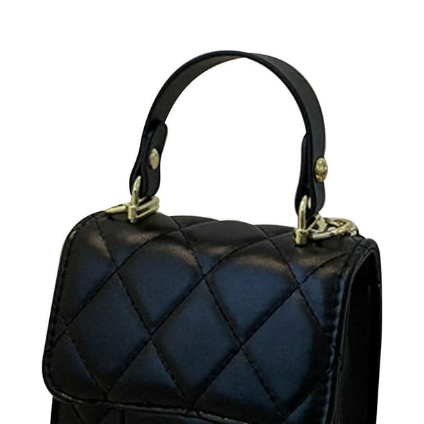 Bolso Manos Libres Negro Con Cadena Para Mujer