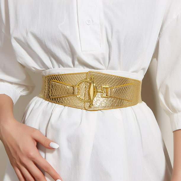 Cinturones de cintura para mujer, cinturón de cuero PU, elástico de cintura de 5 cm d Salvador Cinturón | Walmart en línea