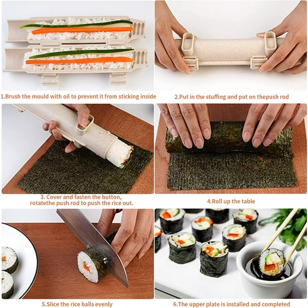 Máquina para hacer sushi, Rollo para hacer sushi, Kit para hacer sushi para  principiantes, Máquina para hacer sushi, Moldes para sushi, Verduras