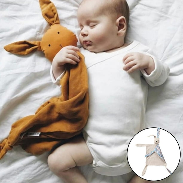 Toalla para bebé recién nacido, muñeco de conejo suave, mordedor para bebés,  manta de juego para dor Baoblaze Apaciguamiento calmante para bebés