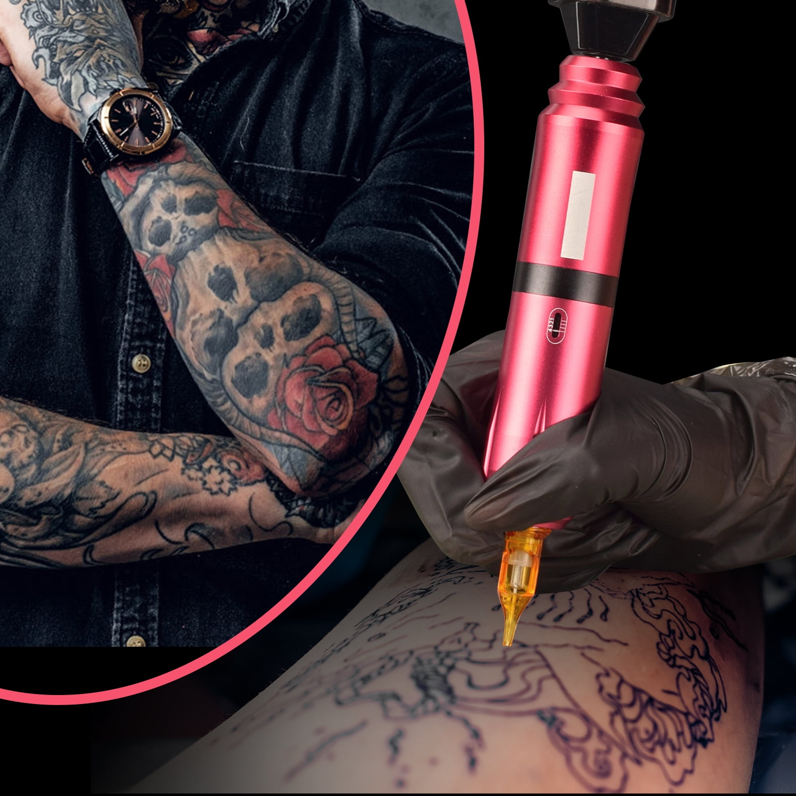 Atomus Tattoo Pen Cartridge Needles Set Pen Motor Tattoo Machine Aluminum  Alloy Long Rotary Tattoo Pen | Fruugo NO