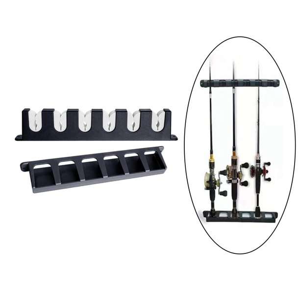 1 par de soportes para cañas de pescar, 6 agujeros, soporte para cañas de  pescar de plástico ABS, de soporte gris kusrkot Soporte para caña de pescar
