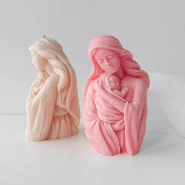 Moldes para velas de silicona de Jesús y la Virgen María, moldes