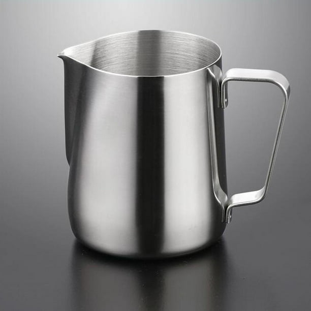 Jarra de leche de 16.9 fl oz de acero inoxidable 304, taza de espuma de  café con leche, máquina de crema para cocina, cafetera para el hogar, olla
