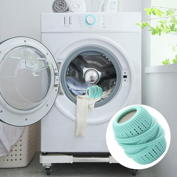Pelotas de lavandería, bola de lavado de limpieza de ropa suave  reutilizable para lavadora (verde)