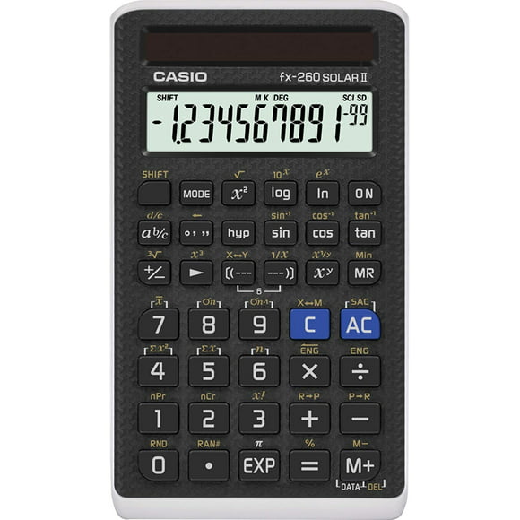 calculadora científica con 144 funciones energía solar 10 dígitos  2 dígitos trigonometría álgebra casio fx 260 solar ii