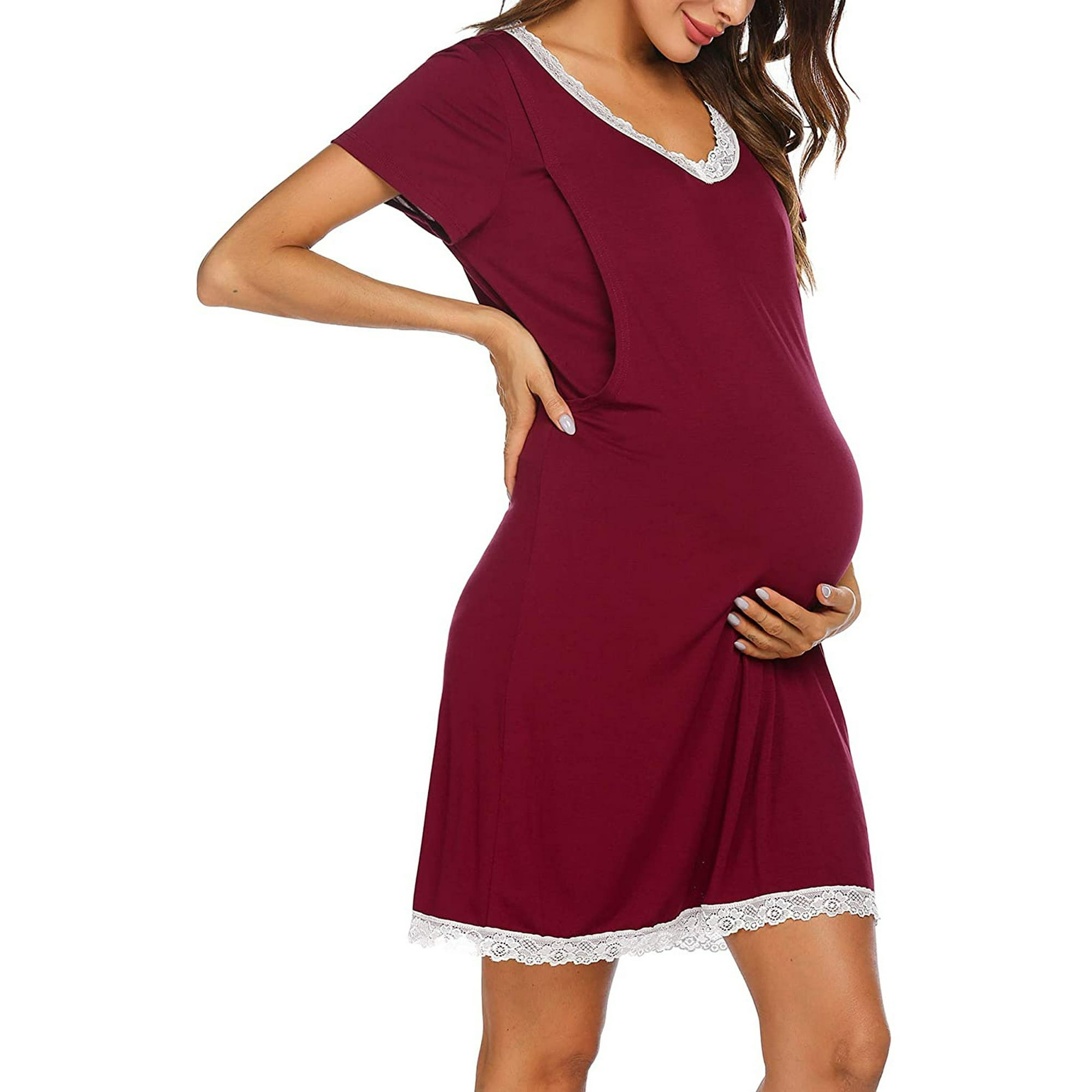 Pijamas de lactancia materna para mujeres embarazadas, camisón de  maternidad, ropa de dormir para alimentar en