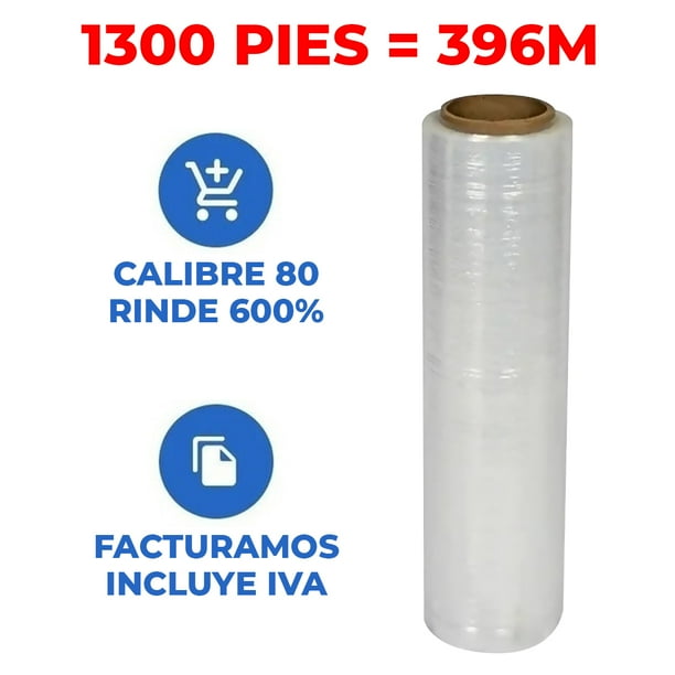 Rollo de plástico para embalar, 600' de largo x 18'' de ancho