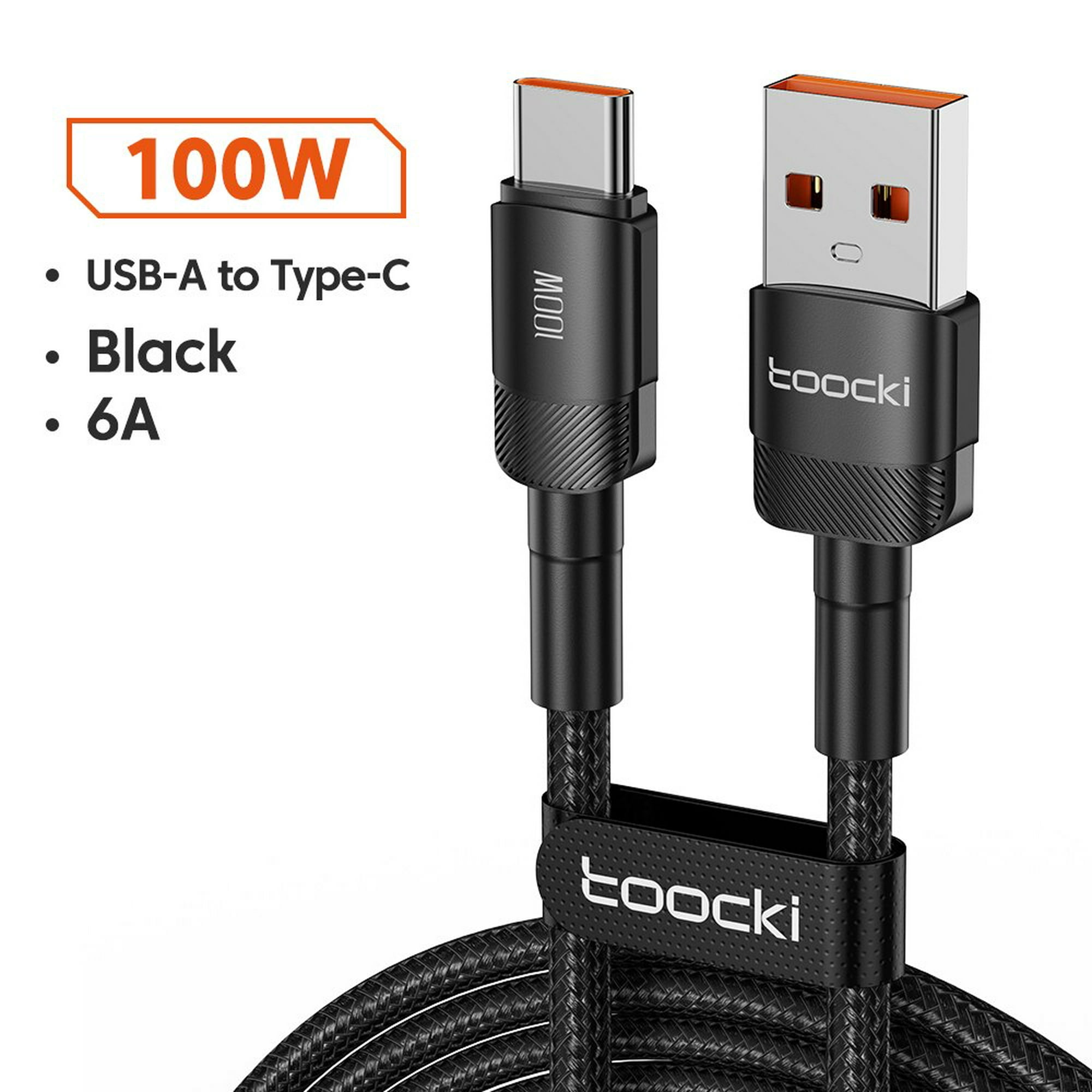 Toocki-Cable de carga rápida tipo C a tipo C de 100W, Cable de datos PD