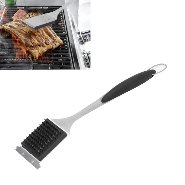 Bbq Grill Brush & Scraper 16' Cepillo Y Rascador Para Parrilla 