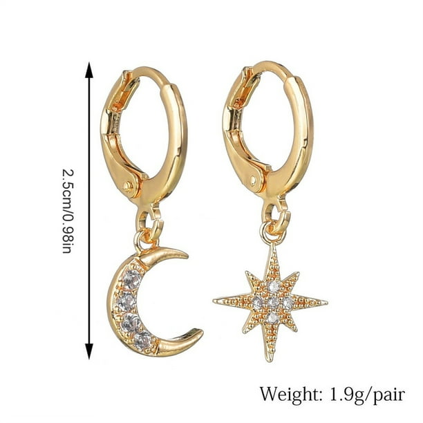 3 piezas/Set de joyería acero inoxidable diseño de Luna y Estrella, Moda  de Mujer