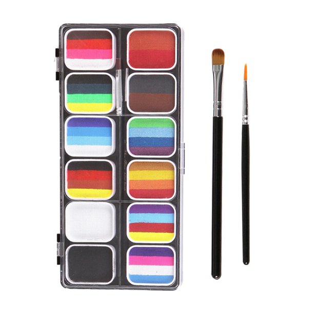 Juego de pintura acrílica de alta calidad, 24 colores, 1.28 onzas, con 6  pinceles de nailon, seguro para niños y adultos, kit perfecto para