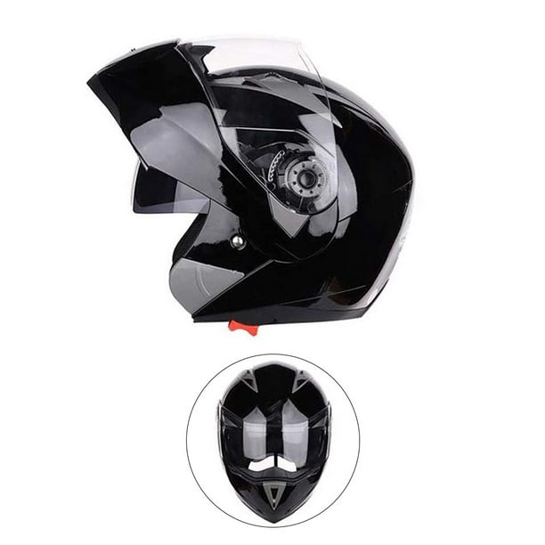Casco modular de motocicleta con visera transparente/tintada, casco frontal  abatible de cara completa, casco de motocicleta de doble visera, casco de