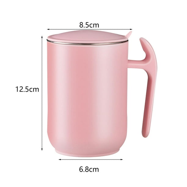 Taza de acero inoxidable de 2 piezas, taza de té, taza de café térmica con  tapa y asa rojo y rosa perfecl Vaso de café