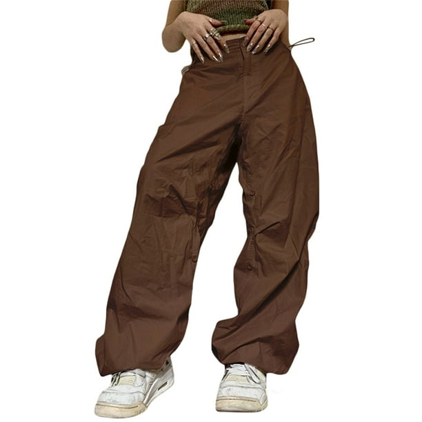 Txlixc Pantalones sueltos de color sólido para mujer, pantalones largos  casuales de cintura alta para primavera, otoño Txlixc Moda