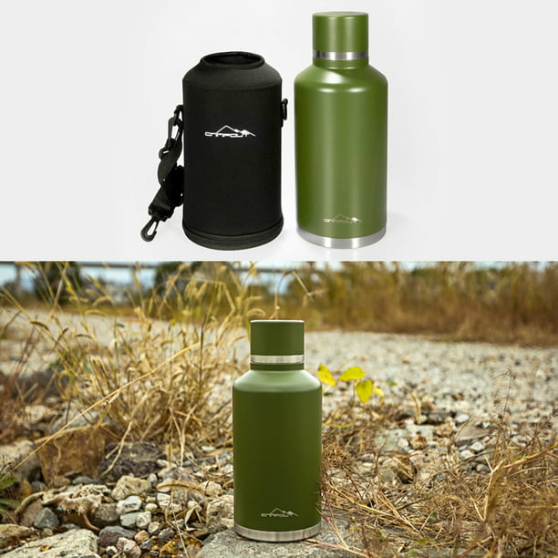 Botella de agua de acero inoxidable aislada al vacío de 2L con bolsa de  transporte para acampar Send Abanopi Botella al aire libre
